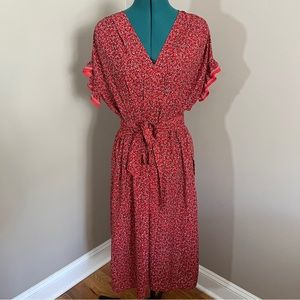 Max Studio Floral Print Flutter Sleeve Dress